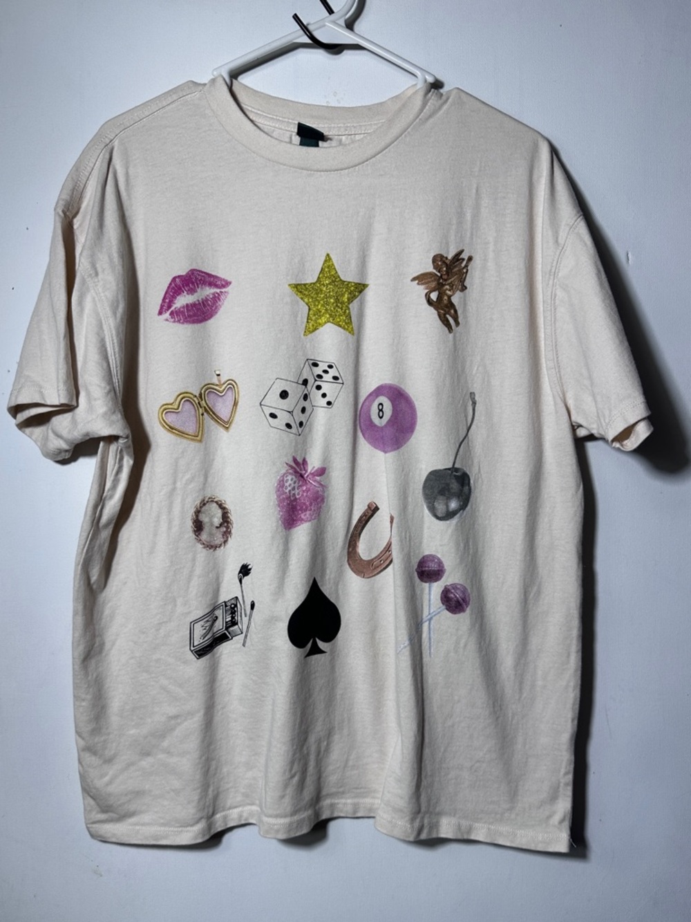 wild fable Cream Graphic Short-Sleeve Tee with Multicolor Icons
